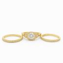  Sterling Silver 0.8ct Round Brilliant Moissanite Halo Infinity Band 3 Ring Stackable Set