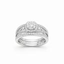  Sterling Silver 0.8ct Round Brilliant Moissanite Halo Infinity Band 3 Ring Stackable Set