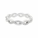  Sterling Silver Moissanite Pave Twisted Eternity Band
