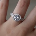  Sterling Silver 1.2CT Moissanite Engagement Ring