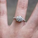 Sterling Silver 2.0CT 8.0MM Moissanite Engagement Ring