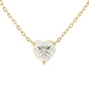  Sterling Silver 2.0CT Moissanite Heart Solitaire Necklace