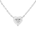  Sterling Silver 2.0CT Moissanite Heart Solitaire Necklace