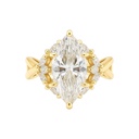  Sterling Silver 2.0ct Marquise Moissanite Cluster Ring