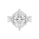 Silver 5 Sterling Silver 2.0ct Marquise Moissanite Cluster Ring