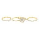  Sterling Silver 2.0ct Cushion Cut Halo Moissanite Eternity Stackable Bands 4 Piece Ring Set