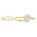  Sterling Silver 4.5ct Oval Moissanite Marquise Band Stackable 3 Piece Ring Set