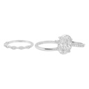  Sterling Silver 4.5ct Oval Moissanite Marquise Band Stackable 3 Piece Ring Set