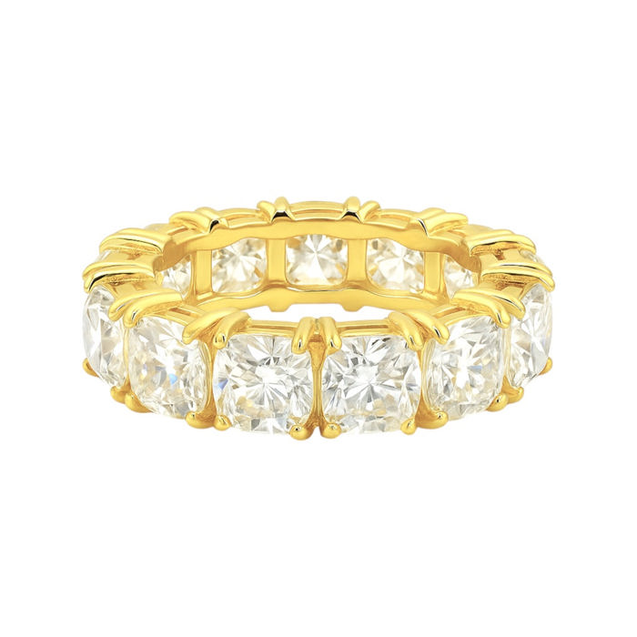 Sterling Silver Moissanite 5.5mm Thick Eternity Band