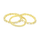  Sterling Silver Alternating Baguette & Round Moissanite Stackable Eternity Bands Set