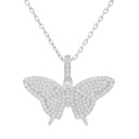  Sterling Silver Moissanite Pave Butterfly Necklace