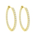  Sterling Silver Moissanite 36mm Inside Out Hinged Hoop Earrings