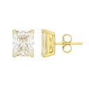  Sterling Silver Moissanite 2.0CT Radiant Cut Stud Earrings