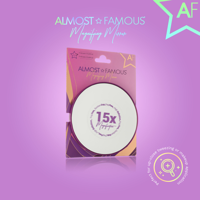 ALMOST FAMOUS - 15X Vanity Mirror with Suction Lock - Twilight