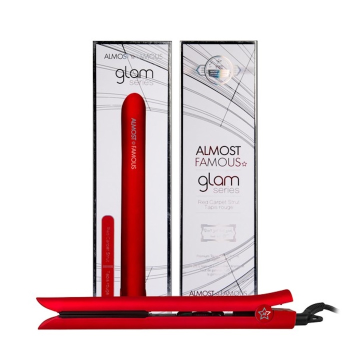 ALMOST FAMOUS - Glam Series 1.25" Flat Iron with Luxe Gem Infused Plates - Pretty in Pink