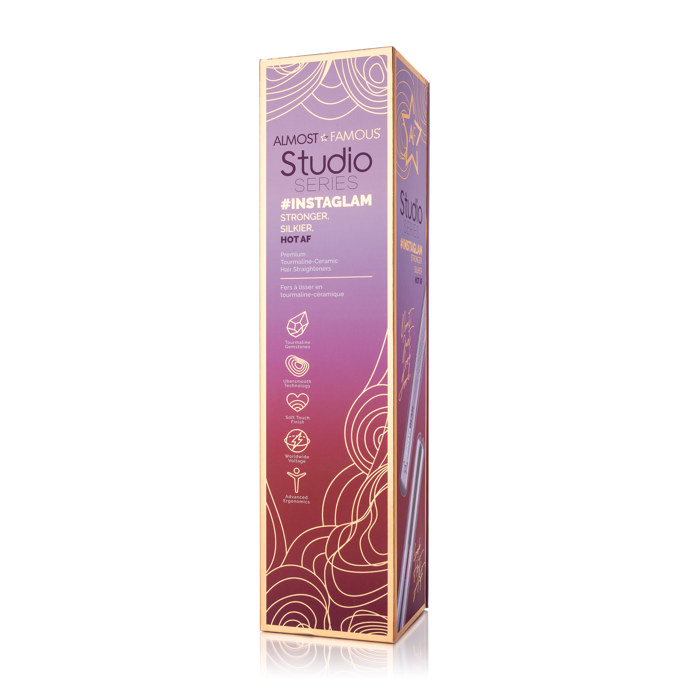 ALMOST FAMOUS - Instaglam 1.25" Flat Iron with Rose Gold Accents - Gold