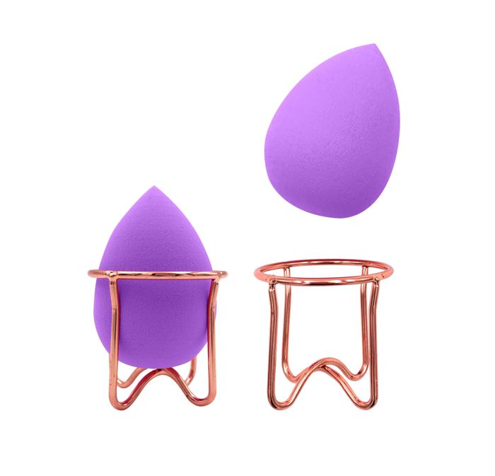 ALMOST FAMOUS - Professional Beauty Blender with Rose Gold Stand - Green
