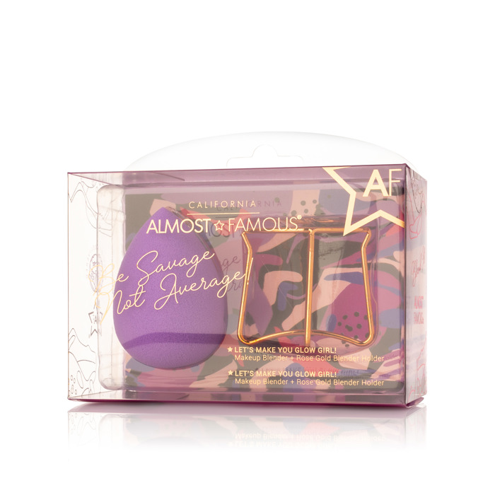 ALMOST FAMOUS - Professional Beauty Blender with Rose Gold Stand - Green