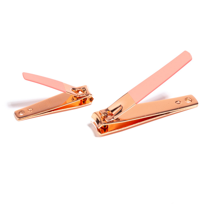 ALMOST FAMOUS - Rose Gold 2-Piece Nail Clipper Set - Purple