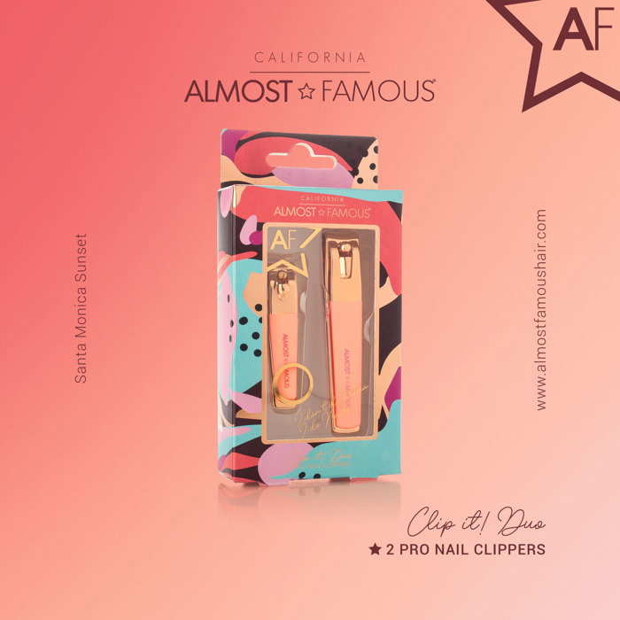 ALMOST FAMOUS - Rose Gold 2-Piece Nail Clipper Set - Purple