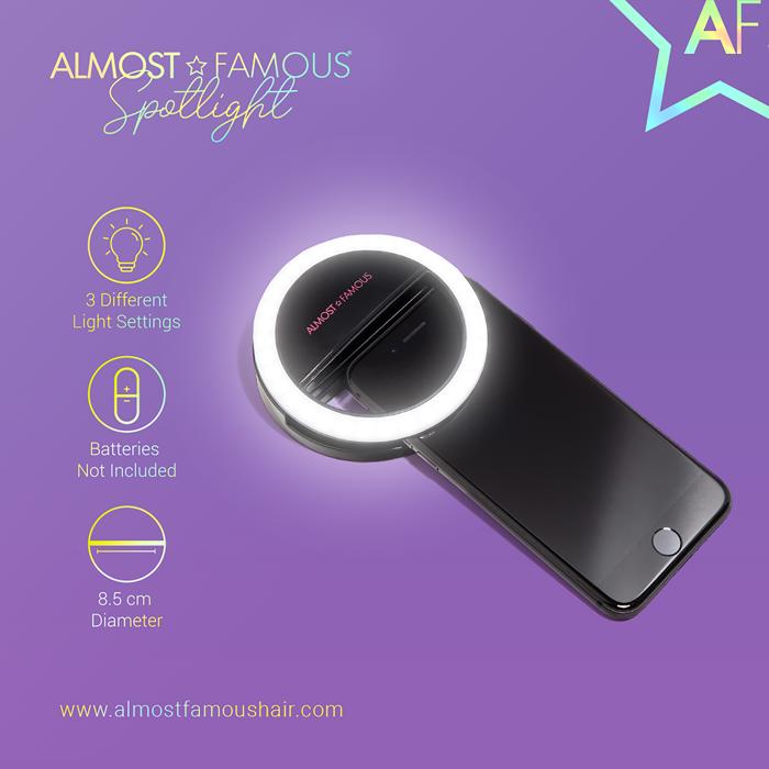 ALMOST FAMOUS - "Spotlight" LED Selfie Light - Black