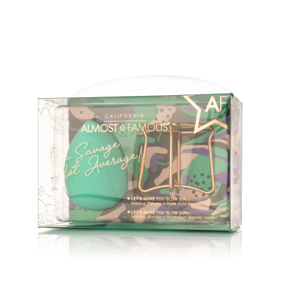 ALMOST FAMOUS - Professional Beauty Blender with Rose Gold Stand - Green