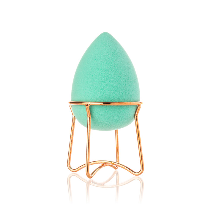 ALMOST FAMOUS - Professional Beauty Blender with Rose Gold Stand - Green