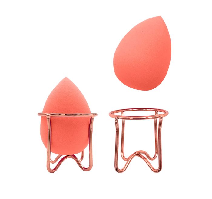 ALMOST FAMOUS - Professional Beauty Blender with Rose Gold Stand - Green
