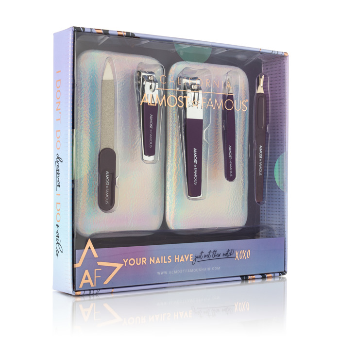 ALMOST FAMOUS - 5pc Manicure Kit w/ Holographic Travel Case