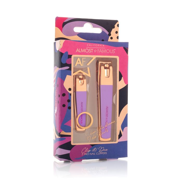 ALMOST FAMOUS - Rose Gold 2-Piece Nail Clipper Set - Purple