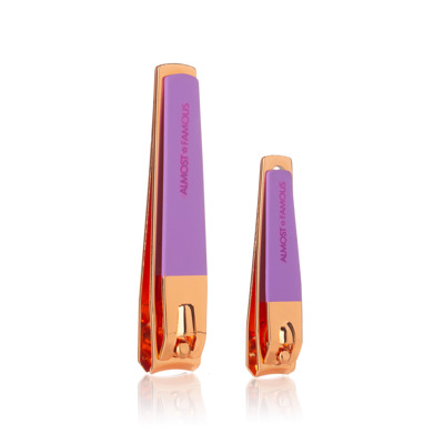 ALMOST FAMOUS - Rose Gold 2-Piece Nail Clipper Set - Purple