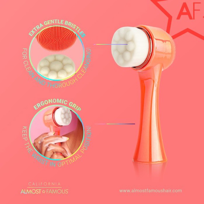 ALMOST FAMOUS - "Cleanse It" 2in1 Exfoliator Brush - Coral