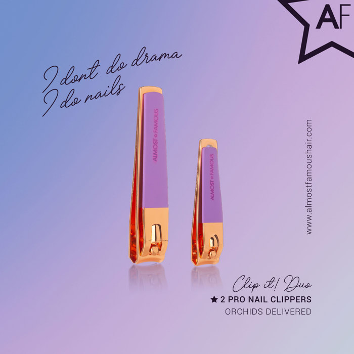 ALMOST FAMOUS - Rose Gold 2-Piece Nail Clipper Set - Purple