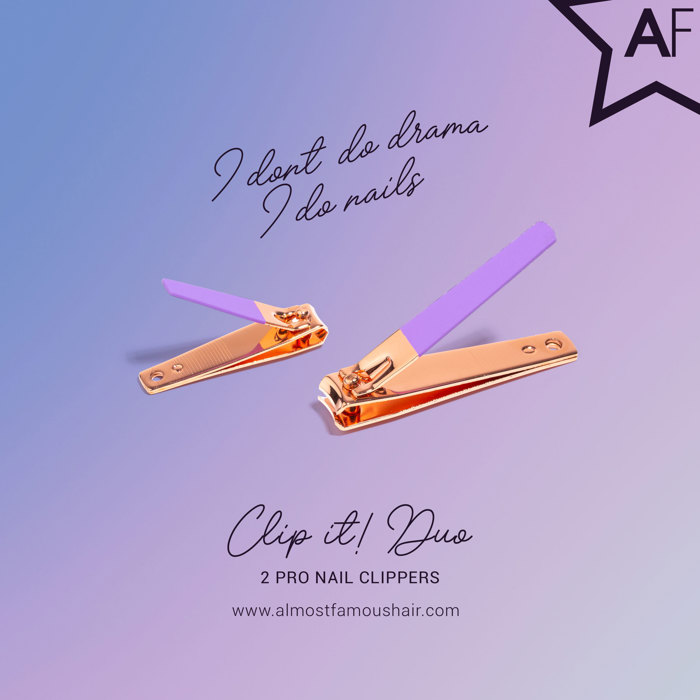 ALMOST FAMOUS - Rose Gold 2-Piece Nail Clipper Set - Purple