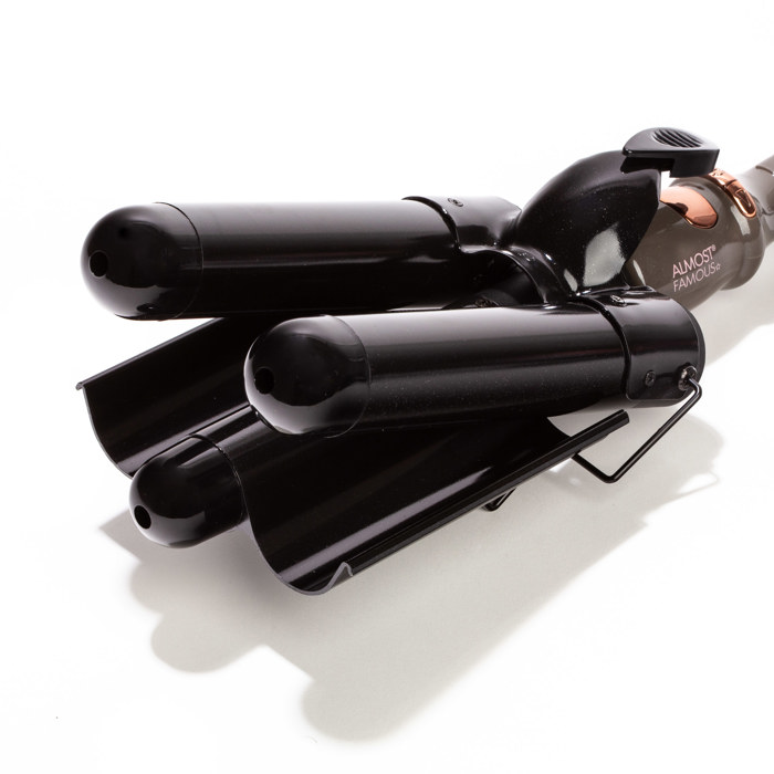 ALMOST FAMOUS - Triple Barrel Clip Curling System - Charcoal Gray