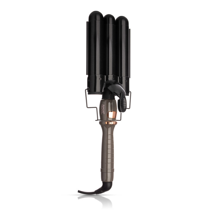 ALMOST FAMOUS - Triple Barrel Clip Curling System - Charcoal Gray