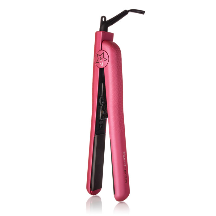ALMOST FAMOUS - Venice Babe 1.25" Flat Iron with Luxe Gem Infused Plates - Black Dahlia