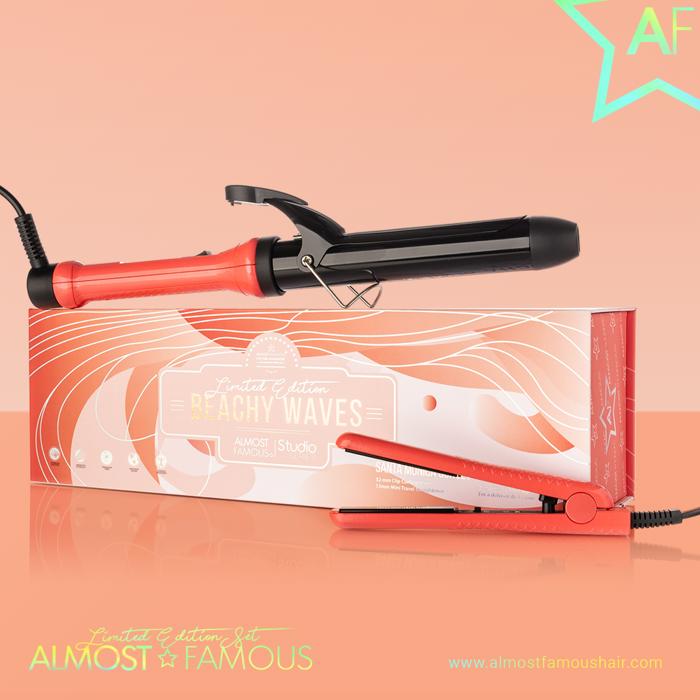 ALMOST FAMOUS - "Beach Wave Babe" 2-Piece Set with Curling Wand & Mini ToGo - Santa Monica Sunset