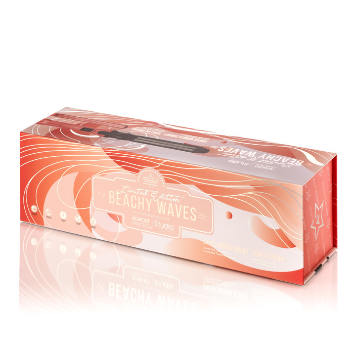ALMOST FAMOUS - "Beach Wave Babe" 2-Piece Set with Curling Wand & Mini ToGo - Santa Monica Sunset