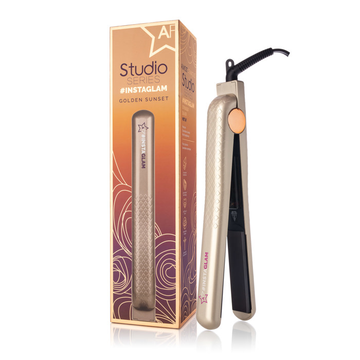 ALMOST FAMOUS - Instaglam 1.25" Flat Iron with Rose Gold Accents - Gold