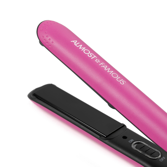 ALMOST FAMOUS - "Fierce Glam" Flat Iron with Travel Pouch - Pink