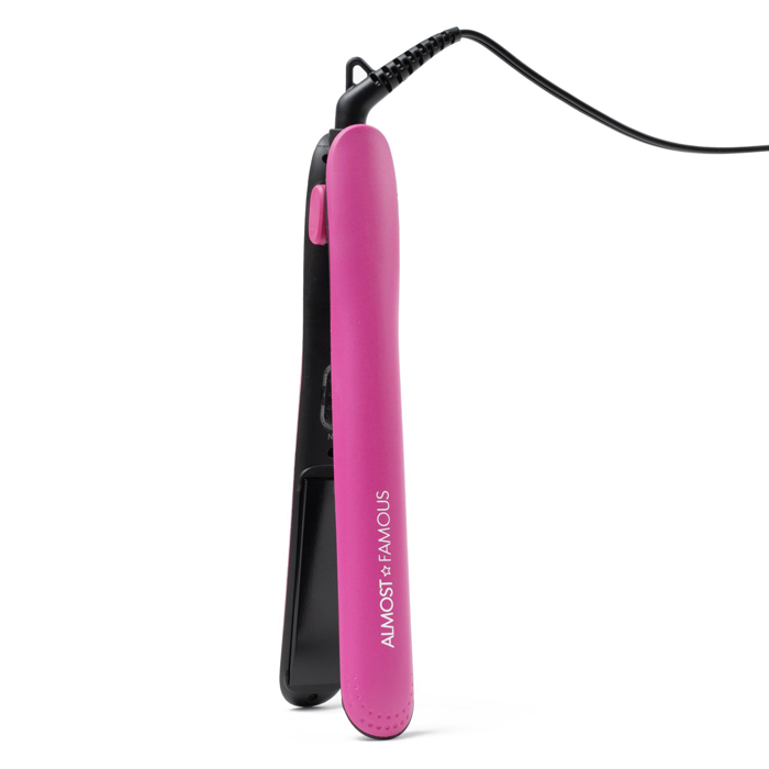 ALMOST FAMOUS - "Fierce Glam" Flat Iron with Travel Pouch - Pink