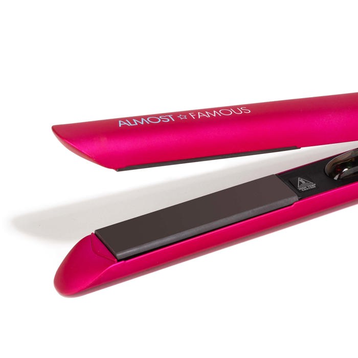 ALMOST FAMOUS - Glam Series 1.25" Flat Iron with Luxe Gem Infused Plates - Pretty in Pink
