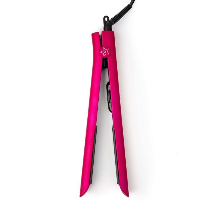 ALMOST FAMOUS - Glam Series 1.25" Flat Iron with Luxe Gem Infused Plates - Pretty in Pink