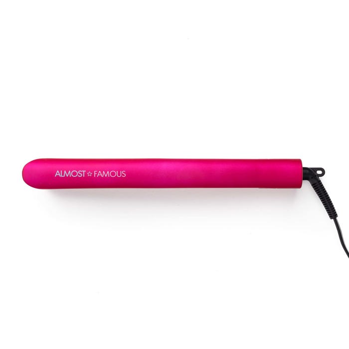 ALMOST FAMOUS - Glam Series 1.25" Flat Iron with Luxe Gem Infused Plates - Pretty in Pink