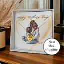 Beige Gold Heart Mama Necklace Mothers Day Gift With FREE Gift Box!