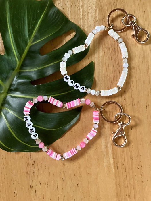 Mama Heart Heishi Bead Keychain - Thoughtful Gift For Mom