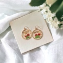 Pressed Flower Resin MOM Gold Earrings - Mothers Day Gift