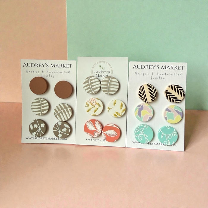 Colorful Clay Earring Stud Packs - Perfect Christmas Stocking Stuffer!