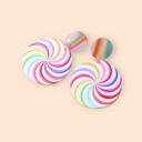  Multi-Colored Disc Pop Colorful Statement Acrylic Earrings